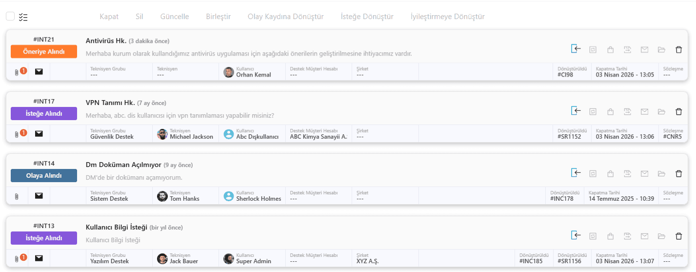 Service Desk — merkezi karşılama ekranı, omnichannel kanallar ve e-posta yakalayıcı